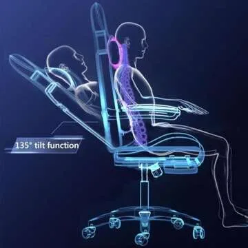 VejiA Ergonomic Gaming Chair with Footrest, High Back Computer Chair for Adult, Leather Adjustable Height Recliner Desk Chairs, Gamer Chair, Swivel Chair/Pink/Height 125-135Cm