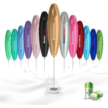Bonsenkitchen Milk Frother: Handheld Foam Maker