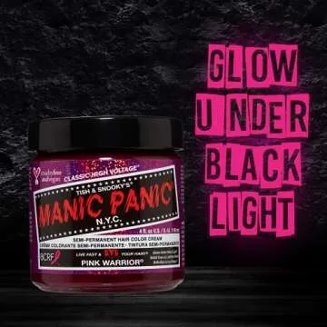 Vibrant MANIC PANIC Pink Warrior Hair Dye for Bold Looks