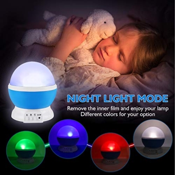 RICTLY Night Light for Kids, Star Night Light Projector with 360° Rotation