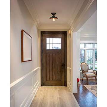 Westinghouse 6370100 Iron Hill 9-Inch, One-Light Indoor Semi Flush Mount Ceiling Light, Oil Rubbed Bronze Finish with Highlights , Red