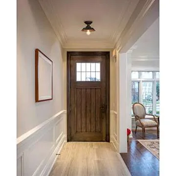 Westinghouse 6370100 Iron Hill 9-Inch, One-Light Indoor Semi Flush Mount Ceiling Light, Oil Rubbed Bronze Finish with Highlights , Red