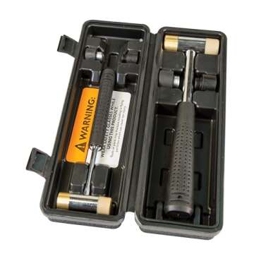 Wheeler Interchangeable Hammer Set Includes Two Hammers with Metal, Brass, Nylon, and Rubber Heads for Gunsmithing