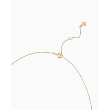 gorjana Women’s Evil Eye Pendant Necklace, Adjustable Link Chain w/White CZ and London Blue Nanogem Talisman, 18K Gold Plated