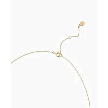 gorjana Women’s Evil Eye Pendant Necklace, Adjustable Link Chain w/White CZ and London Blue Nanogem Talisman, 18K Gold Plated