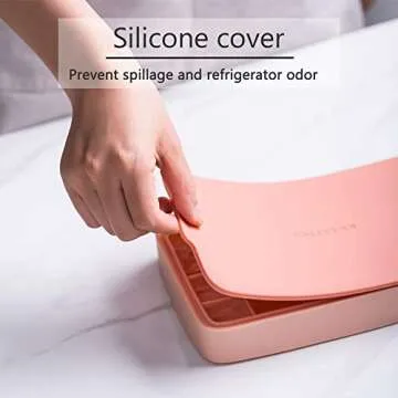 GREENRAIN Ice Cube Tray Silicone Easy Release Flexible 24-Ice Trays Molds with Removable Lid Dishwasher Safe (White)