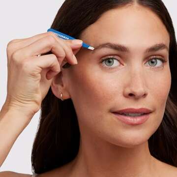 Tweezerman Mini Slant Travel Tweezers For Eyebrows, Travel Tweezers for Eyebrows, Facial Hair, Ingro...