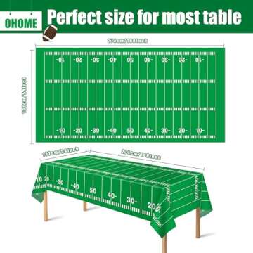 OHOME Football Party Decorations - Superbowl Party Decorations 2025 - Disposable Tablecloth Plastic ...