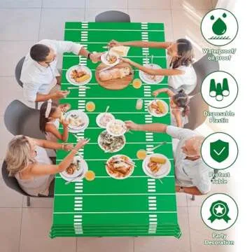 OHOME Football Party Decorations - Superbowl Party Decorations 2025 - Disposable Tablecloth Plastic Table Covers for Football Game Birthday Superbowl Parties Decor Supplies 54" X 108",2 Pack