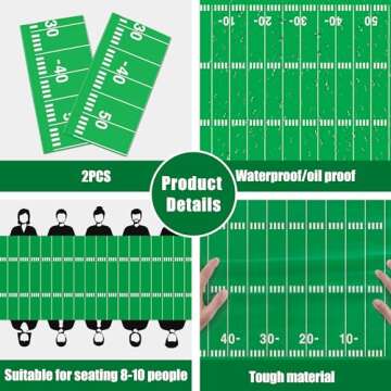 OHOME Football Party Decorations - Superbowl Party Decorations 2025 - Disposable Tablecloth Plastic Table Covers for Football Game Birthday Superbowl Parties Decor Supplies 54" X 108",2 Pack