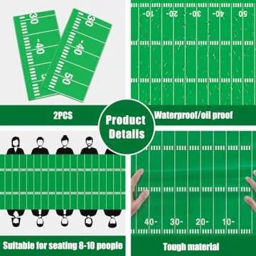 OHOME Football Party Decorations - Superbowl Party Decorations 2025 - Disposable Tablecloth Plastic Table Covers for Football Game Birthday Superbowl Parties Decor Supplies 54" X 108",2 Pack