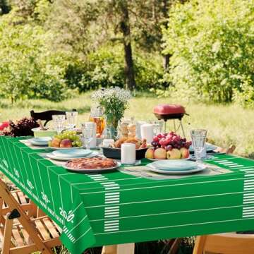 OHOME Football Party Decorations - Superbowl Party Decorations 2025 - Disposable Tablecloth Plastic Table Covers for Football Game Birthday Superbowl Parties Decor Supplies 54" X 108",2 Pack