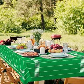 OHOME Football Party Decorations - Superbowl Party Decorations 2025 - Disposable Tablecloth Plastic Table Covers for Football Game Birthday Superbowl Parties Decor Supplies 54" X 108",2 Pack