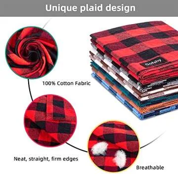 Gofshy 6PCS Buffalo Plaid Dog Bandanas for All Seasons