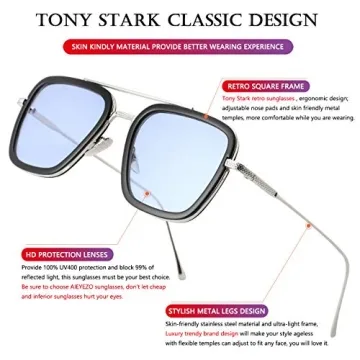 AIEYEZO Tony Stark Sunglasses - Stylish UV Protection Eyewear