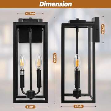 Roravilila 2-Candle Outdoor Sconce Light for Modern Decor