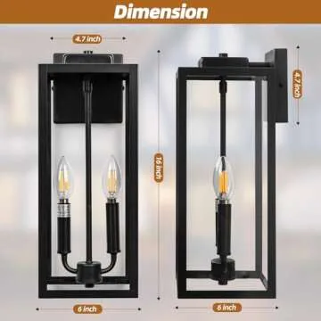 Roravilila 2-Candle Outdoor Sconce Light for Modern Decor