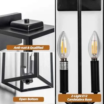 Roravilila 2-Candle Outdoor Sconce Light for Modern Decor