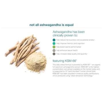 Organic KSM-66 Ashwagandha Vegetarian Supplements 150 Capsules, 1000mg per Daily Serving,Help Support A Healthy Stress Response