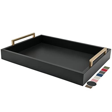 Montecito Home Decorative Coffee Table Tray - Ottoman Tray with Sophisticated Style