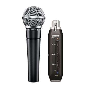 Shure SM58-X2U Cardioid Dynamic Vocal Microphone with X2u XLR-to-USB Signal Adapter for Zero-Latency Monitoring (Real-Time Playback), 3m USB Cable, A25D Mic Clip and Two Storage Bags