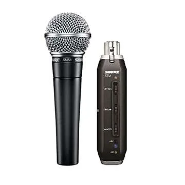 Shure SM58-X2U Cardioid Dynamic Vocal Microphone with X2u XLR-to-USB Signal Adapter for Zero-Latency Monitoring (Real-Time Playback), 3m USB Cable, A25D Mic Clip and Two Storage Bags