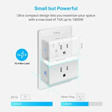 Kasa Smart Plug Mini 15A Wi-Fi Outlet for Smarter Homes