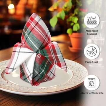 Urban Villa Cotton Dinner Napkins Set of 12, Highly Absorbent 20x20 Inches Premium Cloth Napkins Hot...