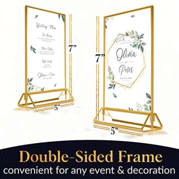 SUPER STAR QUALITY Clear Acrylic 2 Sided Frames with Gold Borders and Vertical Stand (Pack of 12)) |...