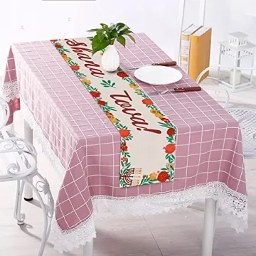 Linen Rosh Hashanah Table Runner for Festive Dining Decor