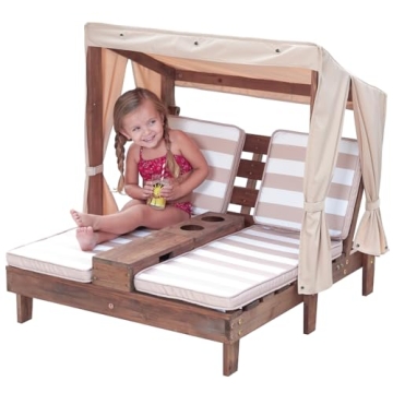 KidKraft Outdoor Double Chaise Lounge - Perfect for Kids and Pets