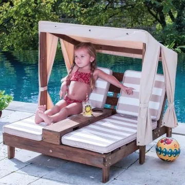 KidKraft Outdoor Double Chaise Lounge - Perfect for Kids and Pets