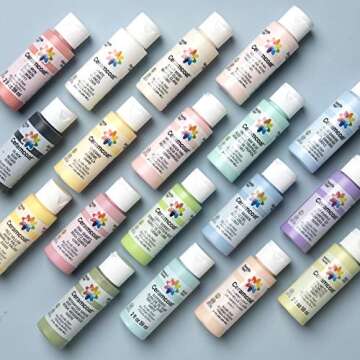 Delta Creative 18 Color Ceramcoat Acrylic Paint Set, 2 oz, Pastels