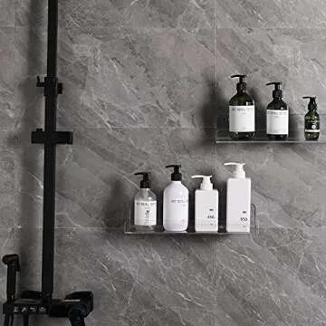 Sooyee Acrylic Shelves,6 Pack 15 Inch Floating Wall Shelves, Funko Pop Display Shelf,Invisible Kids Book Shelf,Picture Ledge Shelf Decor, Plastic Bathroom Wall Shelves,Clear