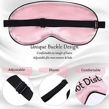 8 Pieces Sleep Mask Silk Eye Mask with Adjustable Strap Soft Blackout Blindfold Sleeping Eye Cover Mask for Women Men Full Night's Sleep, Travel, Nap, Meditation, Blindfold (Fresh Colors)