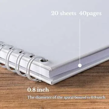 potricher 8 x 8 Inch DIY Scrapbook Album 40 Pages Hardcover Kraft Paper Scrap Book Photo Albums Memory Book for Wedding and Anniversary Family (White, 8 Inch)