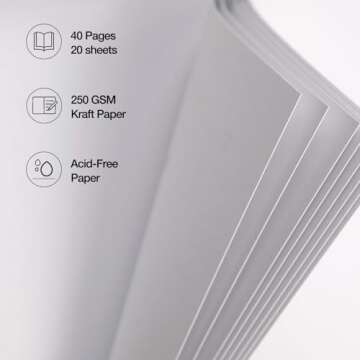 potricher 8 x 8 Inch DIY Scrapbook Album 40 Pages Hardcover Kraft Paper Scrap Book Photo Albums Memory Book for Wedding and Anniversary Family (White, 8 Inch)