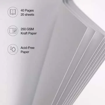 potricher 8 x 8 Inch DIY Scrapbook Album 40 Pages Hardcover Kraft Paper Scrap Book Photo Albums Memory Book for Wedding and Anniversary Family (White, 8 Inch)