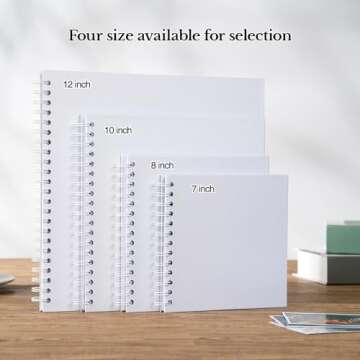 potricher 8 x 8 Inch DIY Scrapbook Album 40 Pages Hardcover Kraft Paper Scrap Book Photo Albums Memory Book for Wedding and Anniversary Family (White, 8 Inch)