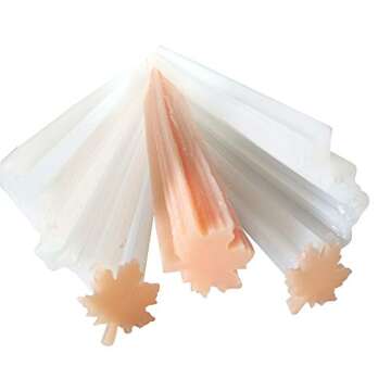 EchoDone Maple Leave Tube Column Silicone Soap Candle Mold Embed Soap Making Supplies Silicone Mold for Soap