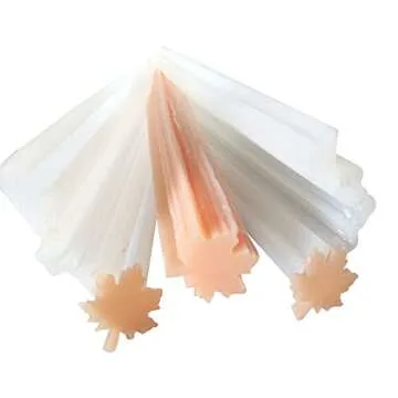EchoDone Maple Leave Tube Column Silicone Soap Candle Mold Embed Soap Making Supplies Silicone Mold for Soap
