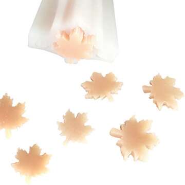 EchoDone Maple Leave Tube Column Silicone Soap Candle Mold Embed Soap Making Supplies Silicone Mold for Soap