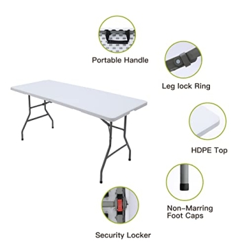Versatile Aoeiye 6ft Folding Table for Any Occasion