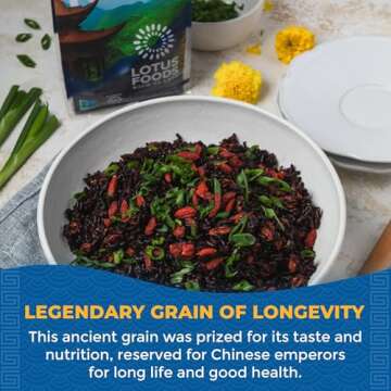 Lotus Foods Heirloom Forbidden Rice - Black Rice, Purple Rice, Black Rice Bulk, Gluten Free Heirloom...