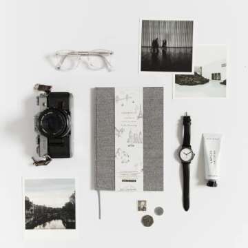 Promptly Journals, A Complete Travel Journal: From Boarding to Exploring (Grey, Linen) | Vacation Journal | Travel Memories Journal | Road Trip Essentials