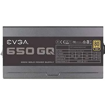 EVGA 210-GQ-0650-V1 650 GQ, 80+ GOLD 650W, Semi Modular, EVGA ECO Mode, 5 Year Warranty, Power Supply, Black