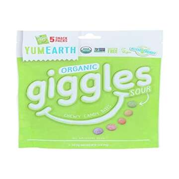 Delicious and Wholesome YUMEARTH Organic Sour Giggles - 2.5 Oz Treats