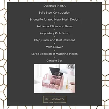 Blue Monaco Light Pink Desk Organizer for Stylish Storage