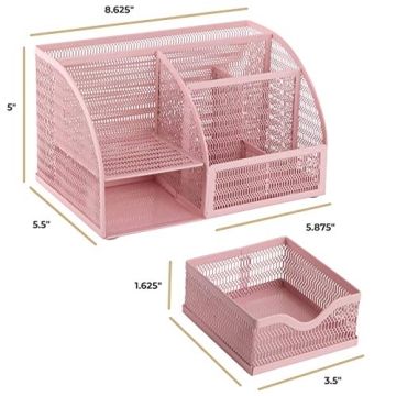 Blue Monaco Light Pink Desk Organizer for Stylish Storage