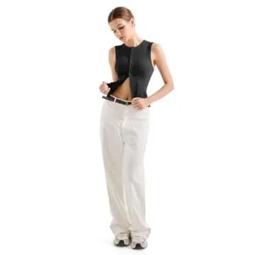 SUUKSESS Trendy Button Down Tank Top for Women